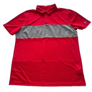 Nike Dri Fit Polo Men’s Golf Shirt Sport Standard Fit Size XL Red Short Sleeve